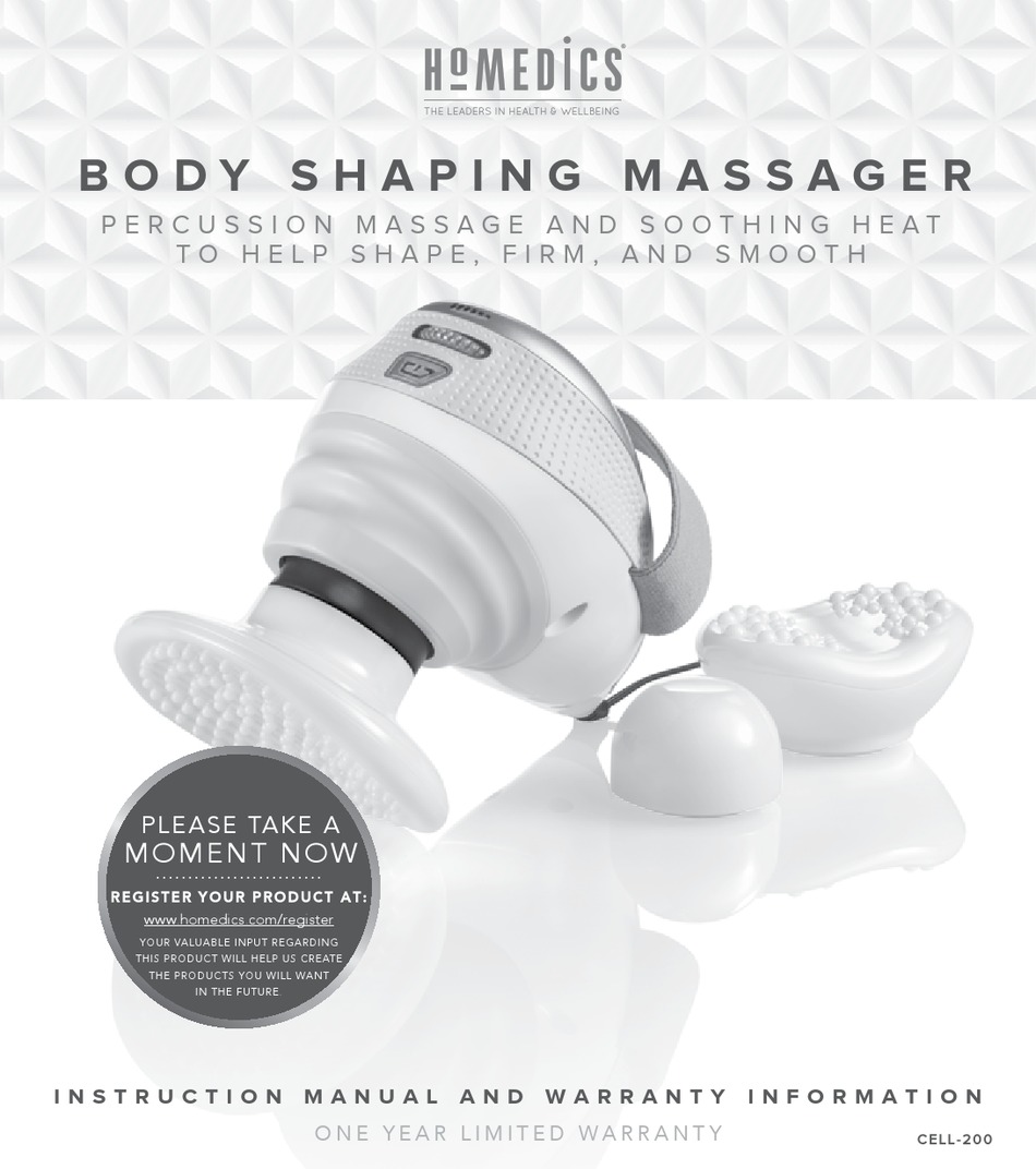 HOMEDICS CELL200 INSTRUCTION MANUAL AND WARRANTY INFORMATION Pdf