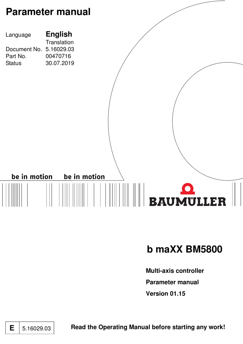 BAUMULLER B MAXX BM5800 PARAMETER MANUAL Pdf Download | ManualsLib