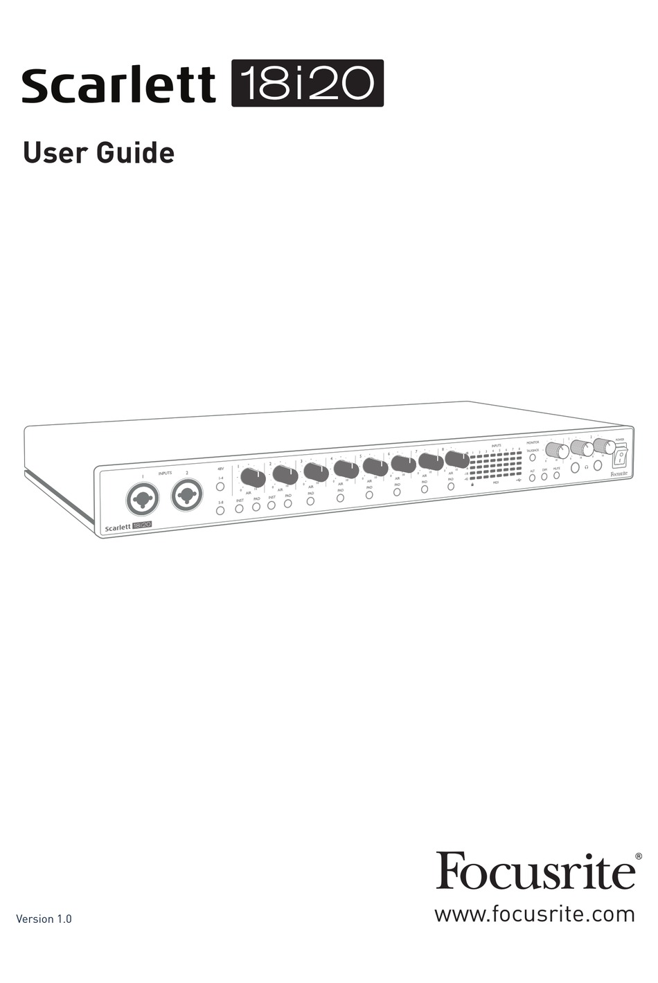 FOCUSRITE SCARLETT 18I20 USER MANUAL Pdf Download | ManualsLib