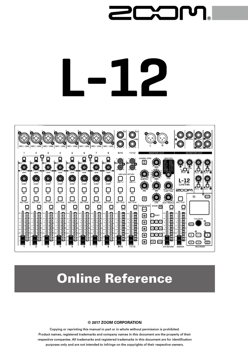 ZOOM L-12 ONLINE REFERENCE Pdf Download | ManualsLib