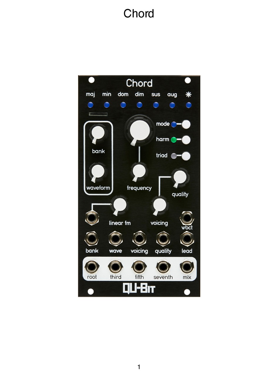 Qu Bit Electronix Chord V2 Manual Pdf Download Manualslib Qu Bit Electronix Chord V2 Manual Pdf Download Manualslib