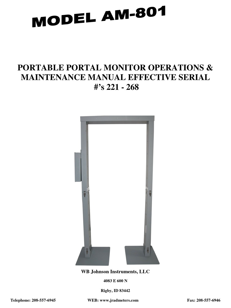 WB JOHNSON INSTRUMENTS AM-801 OPERATION & MAINTENANCE MANUAL Pdf ...