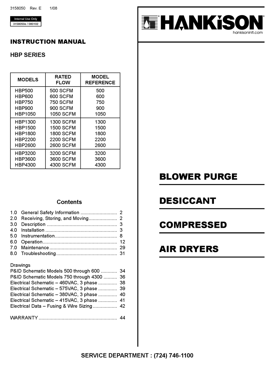 Hankison - HSHD Series Compressed Air Dryer