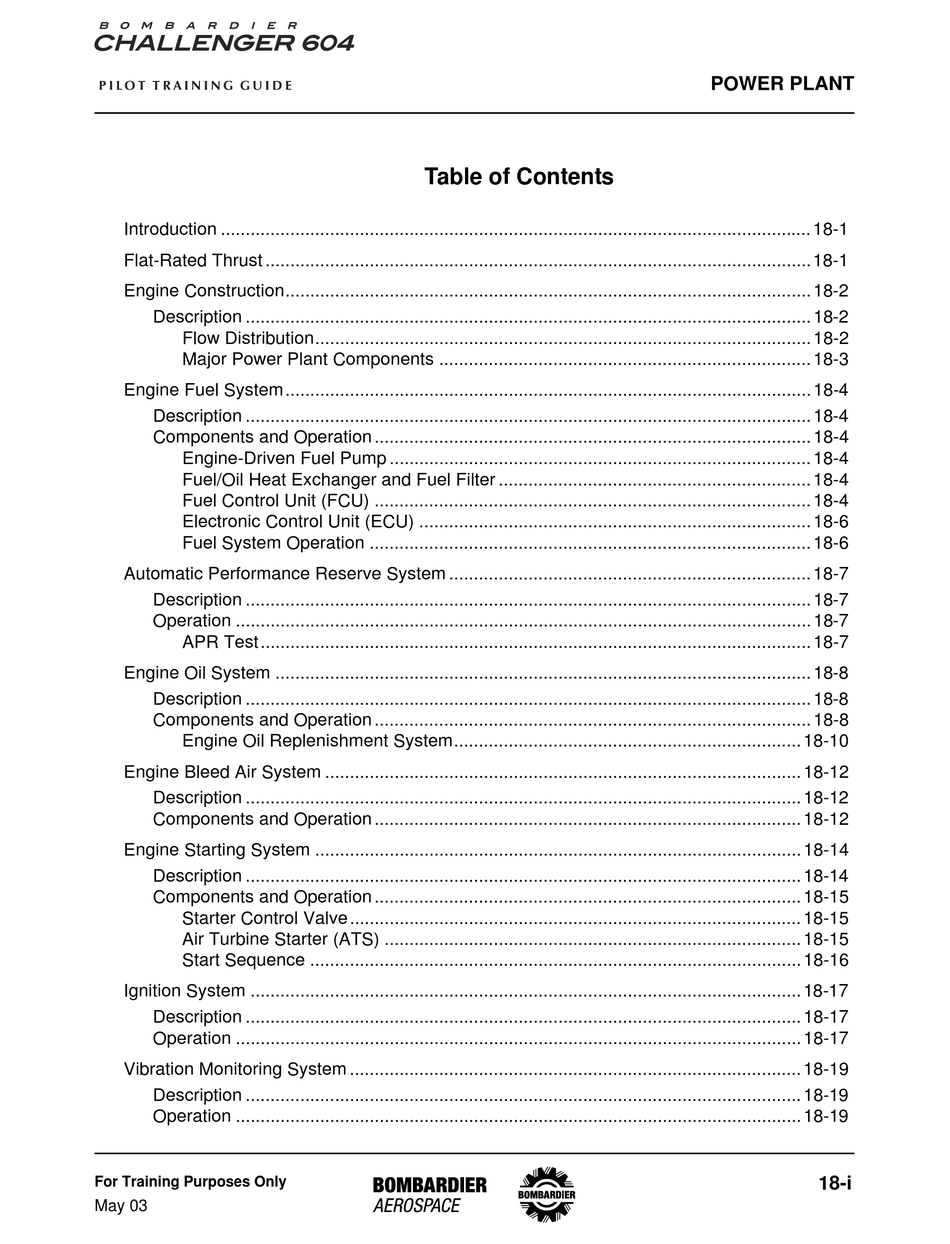 BOMBARDIER CHALLENGER 604 2004 PILOT TRAINING MANUAL Pdf Download ...