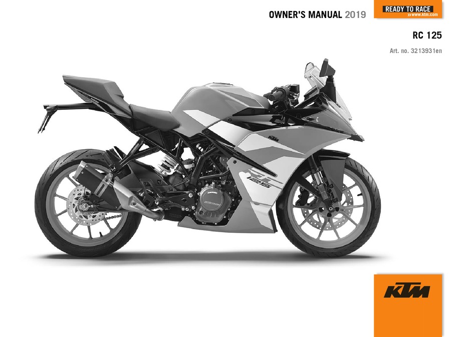 KTM RC 125 2019 OWNER'S MANUAL Pdf Download | ManualsLib