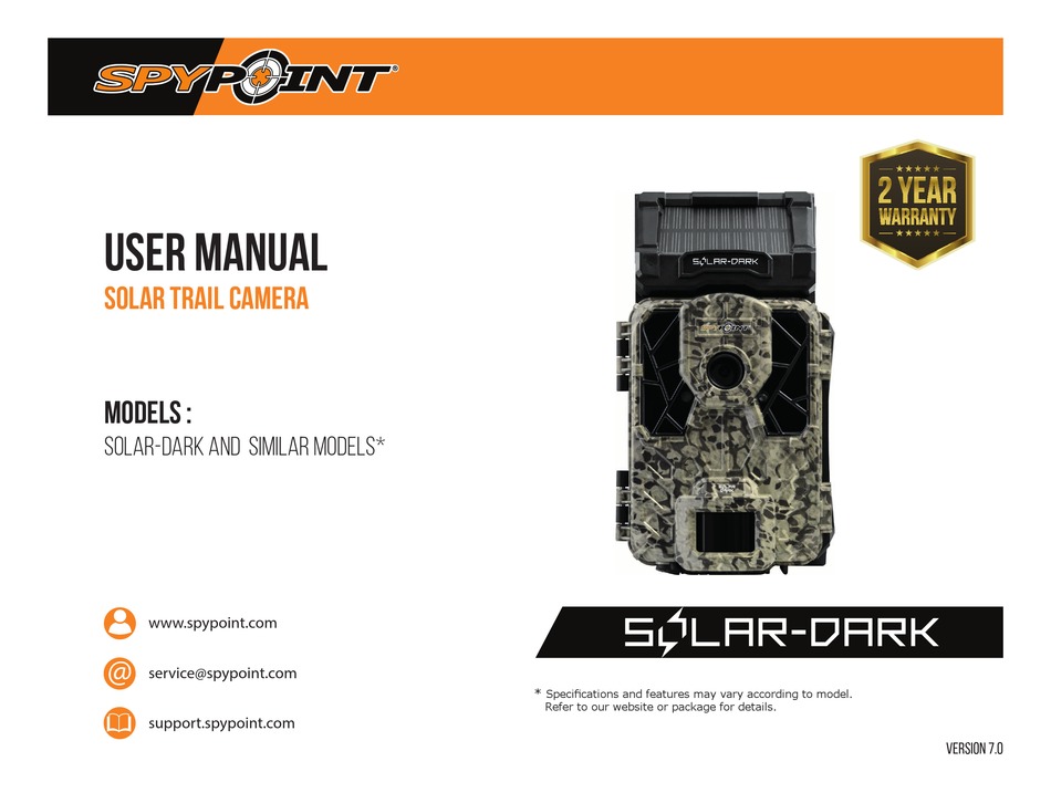 spypoint solar dark trail camera