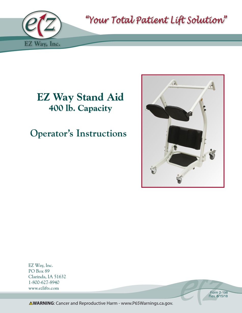 EZ WAY STAND AID OPERATOR INSTRUCTIONS MANUAL Pdf Download ManualsLib