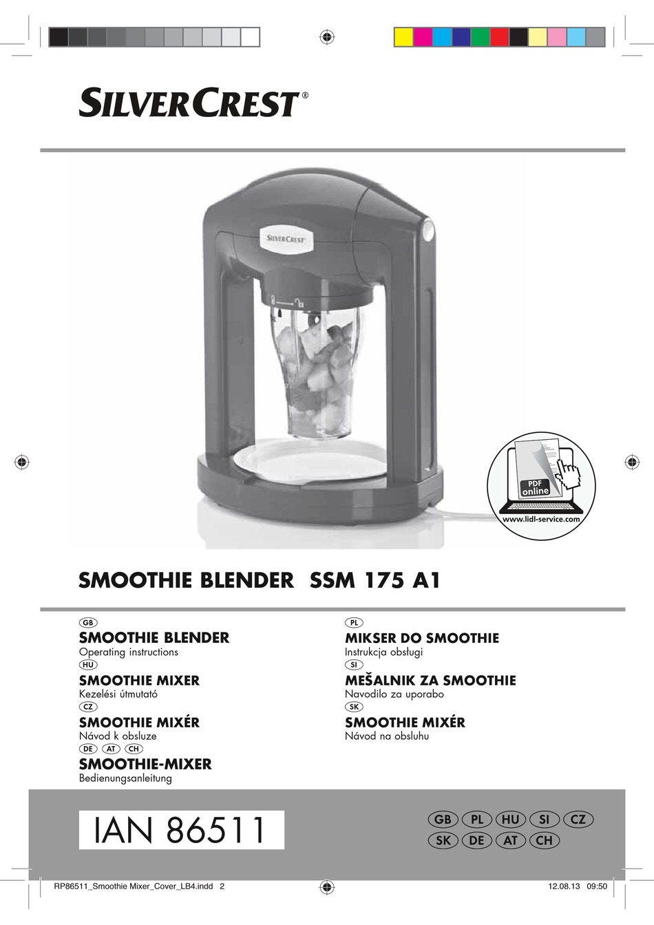 SILVERCREST SSM 175 A1 OPERATING INSTRUCTIONS MANUAL Pdf Download Sns-Brigh10