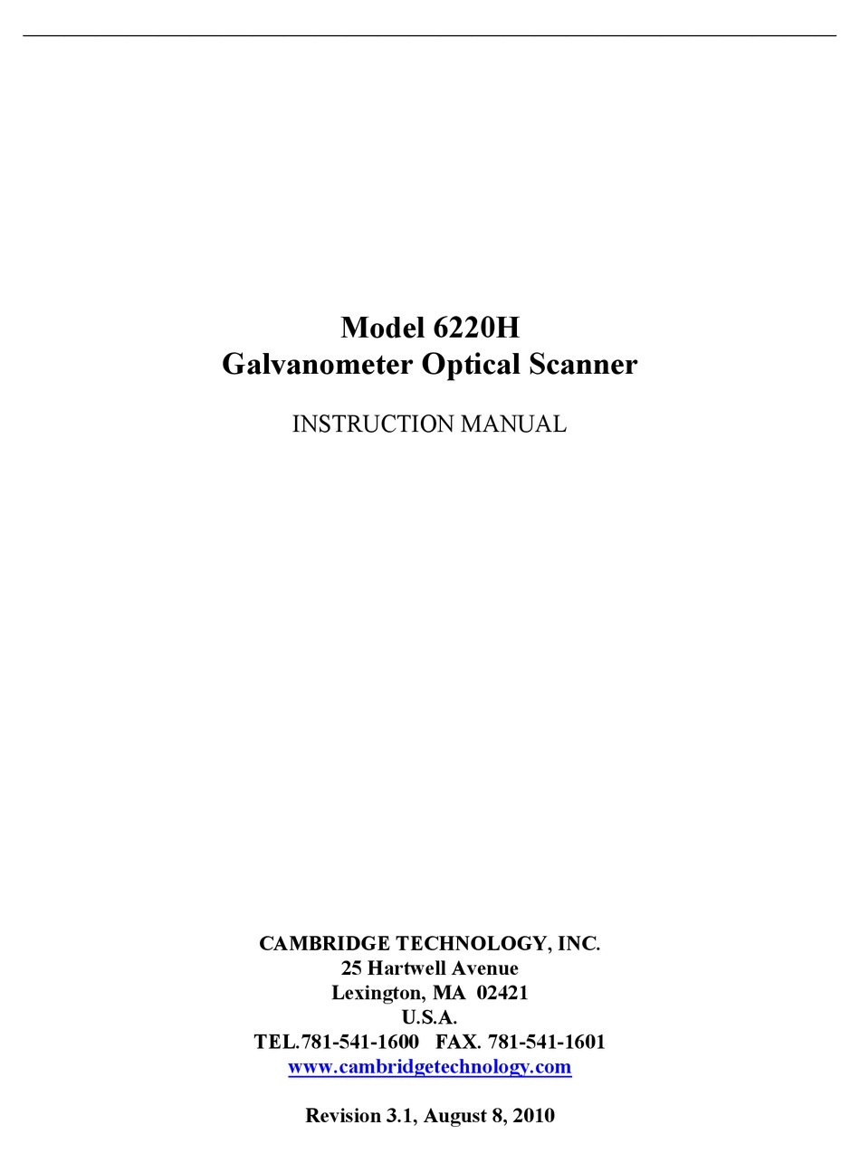 Cambridge Technology Galvanometer 6210H einem Set 