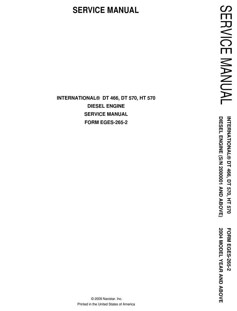 NAVISTAR INTERNATIONAL DT 466 SERVICE MANUAL Pdf Download | ManualsLib  1999 International Dt466e Engine Wiring Diagram    ManualsLib