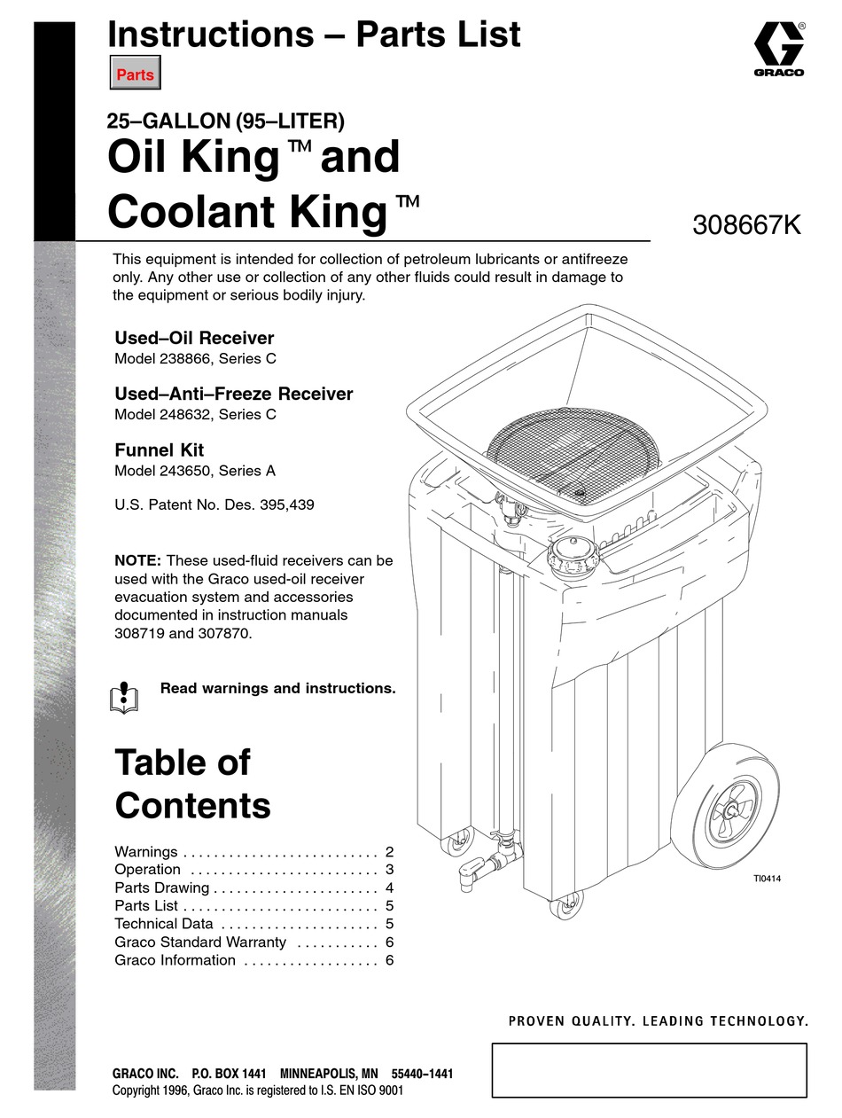 GRACO OIL KING C SERIES INSTRUCTIONSPARTS LIST MANUAL Pdf Download