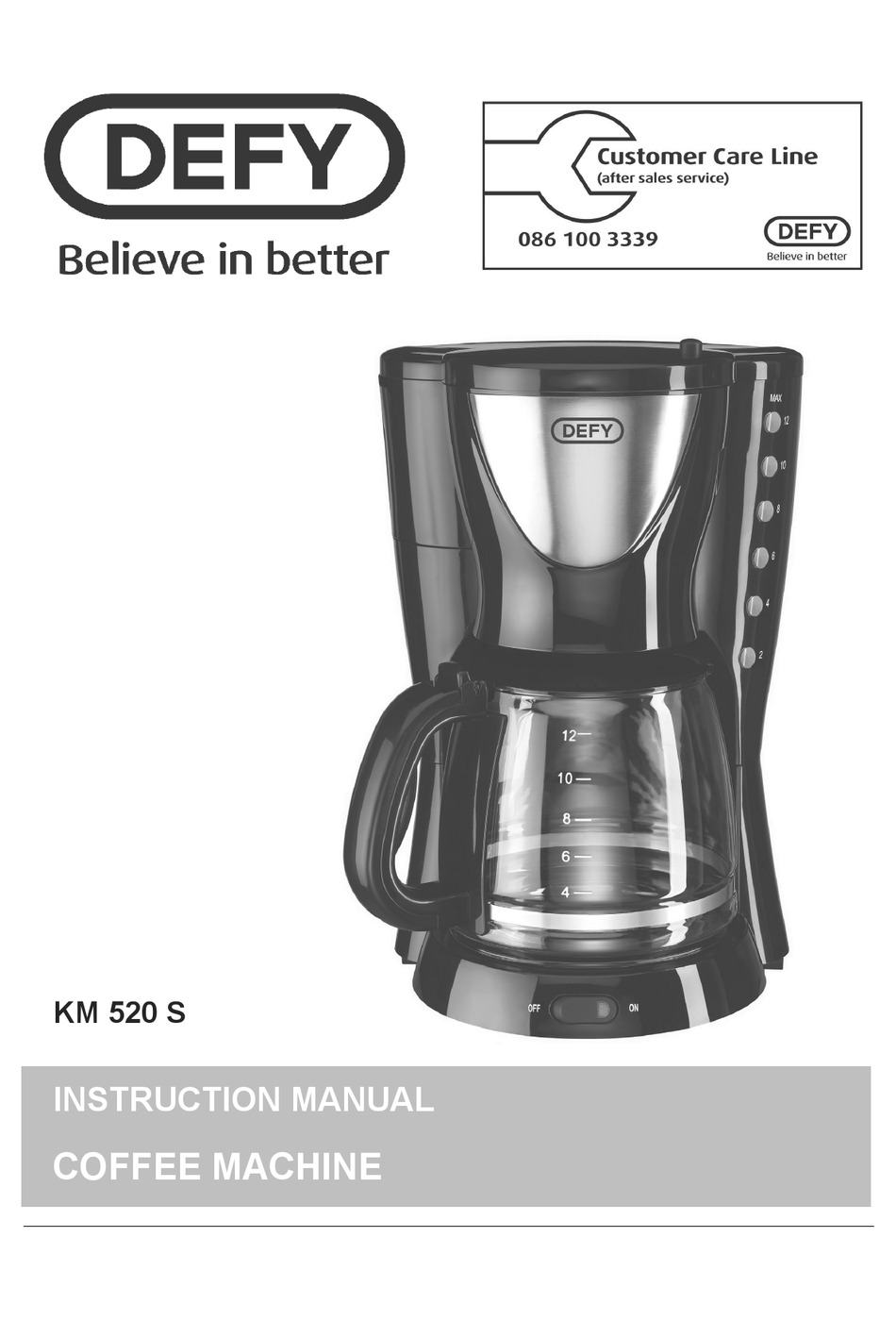 DEFY KM 520 S INSTRUCTION MANUAL Pdf Download ManualsLib