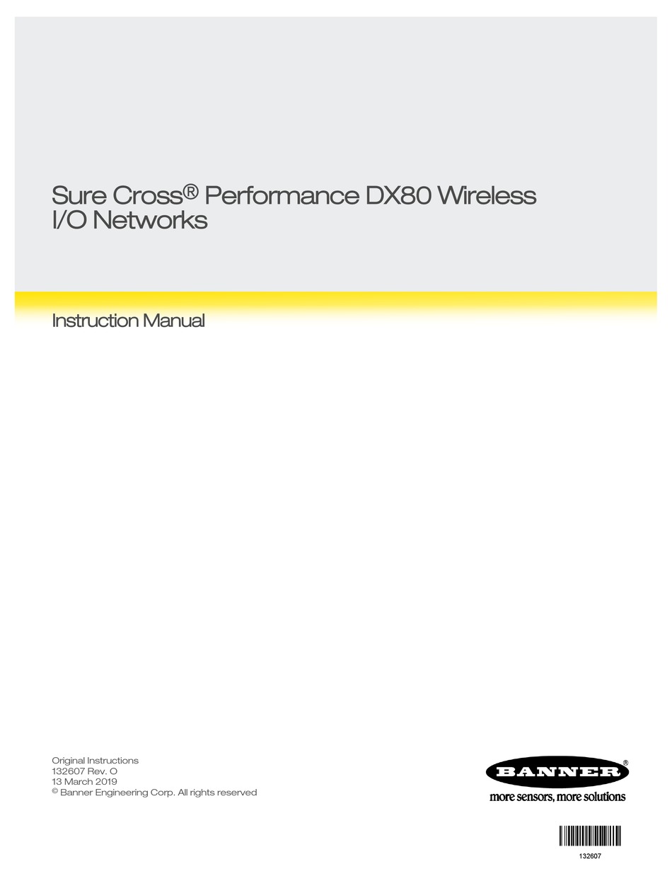 BANNER SURE CROSS DX80 SERIES INSTRUCTION MANUAL Pdf Download | ManualsLib