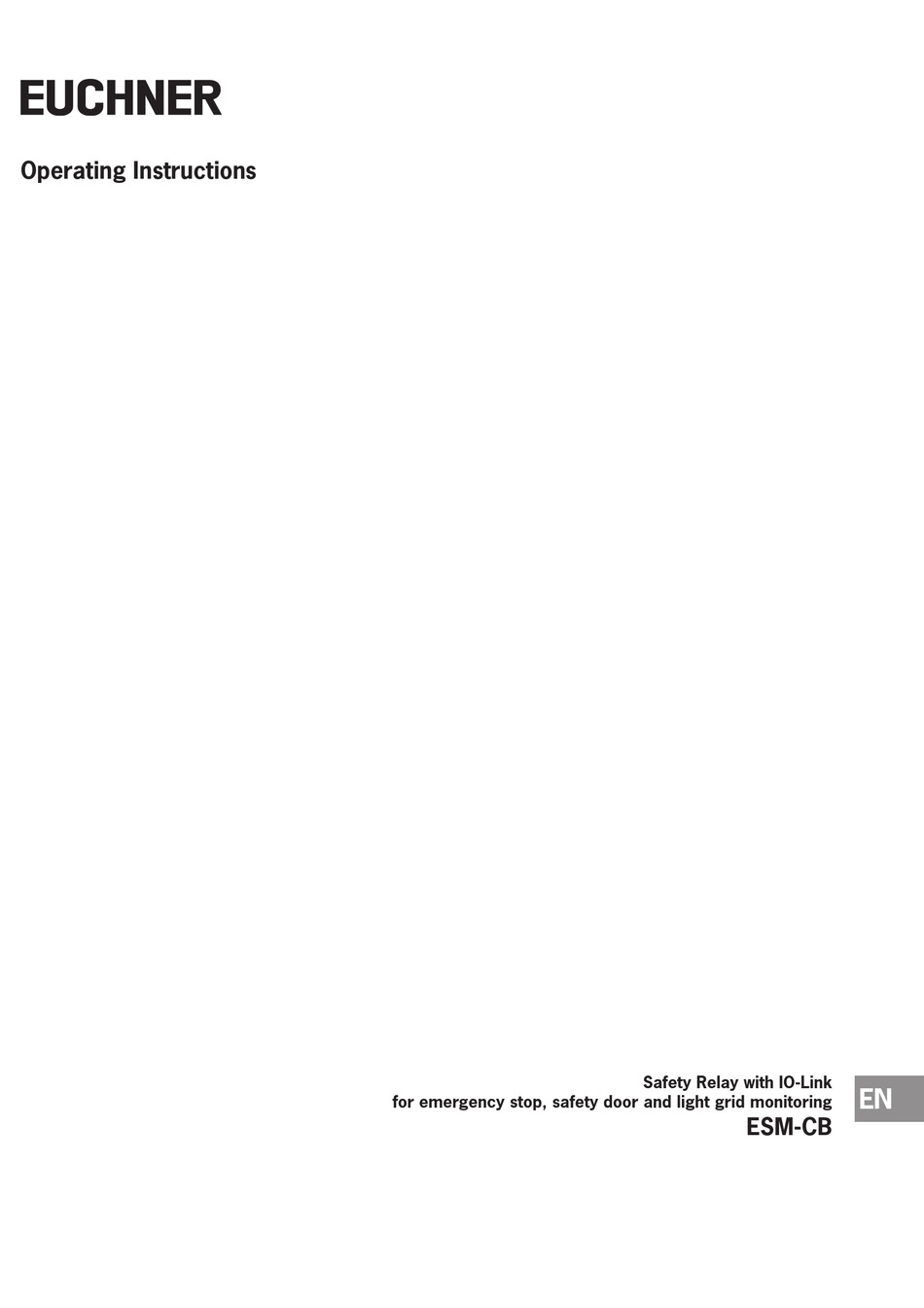 EUCHNER ESMCB OPERATING INSTRUCTIONS MANUAL Pdf Download ManualsLib