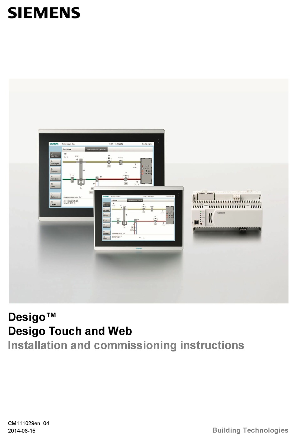 SIEMENS DESIGO TOUCH SERIES INSTALLATION AND COMMISSIONING INSTRUCTIONS