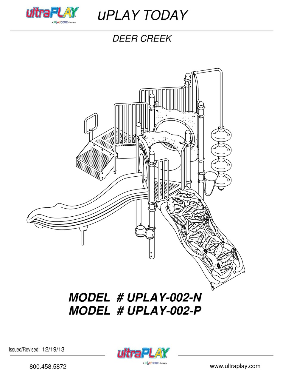PLAYCORE ULTRAPLAY UPLAY TODAY DEEP CREEK SERIES INSTALLATION MANUAL