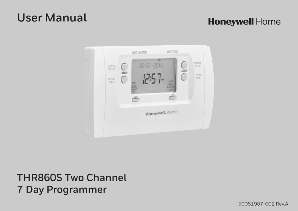 HONEYWELL HOME THR860S USER MANUAL Pdf Download | ManualsLib