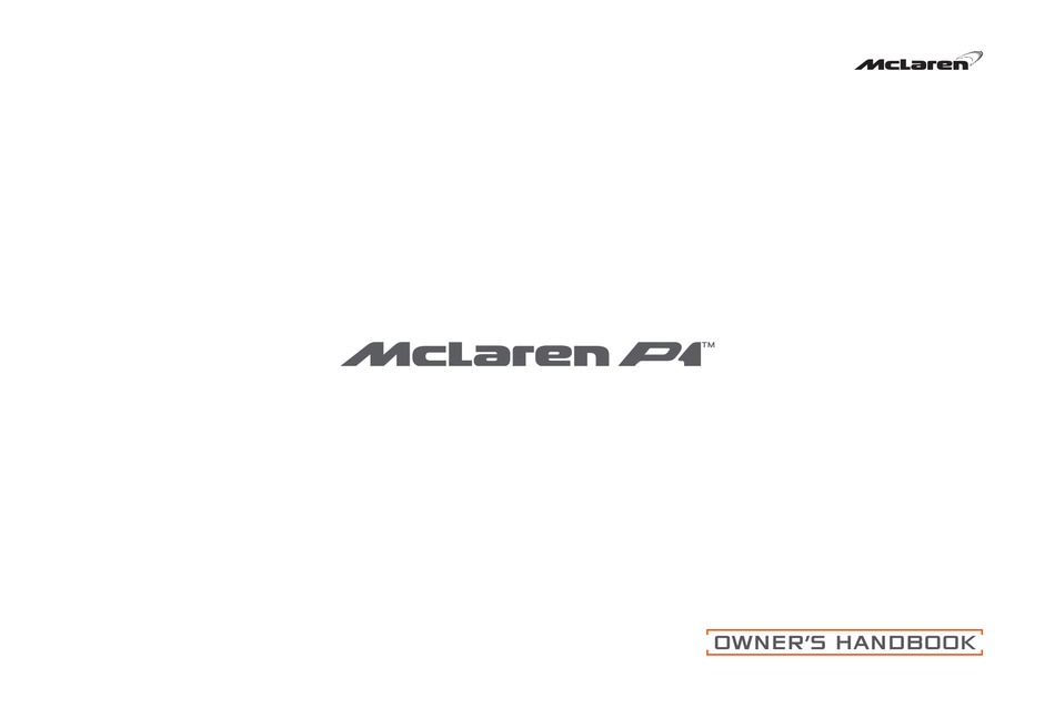 MCLAREN P1 OWNER'S HANDBOOK MANUAL Pdf Download | ManualsLib