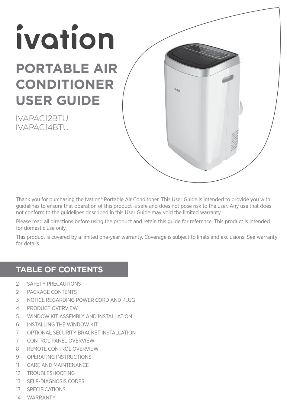 IVATION IVAPAC14BTU USER MANUAL Pdf Download | ManualsLib