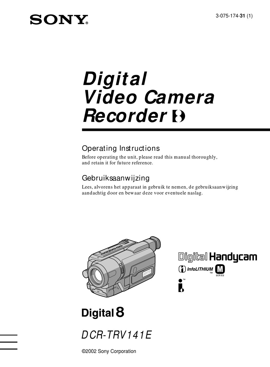 SONY HANDYCAM DCRTRV141E OPERATING INSTRUCTIONS MANUAL Pdf Download ManualsLib