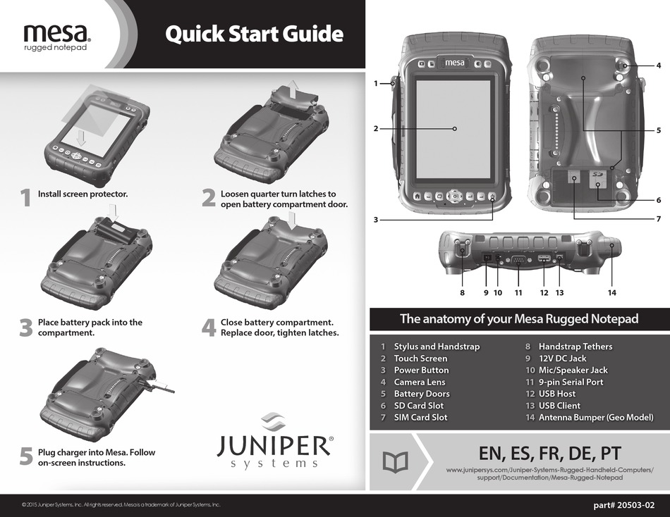JUNIPER MESA RUGGED NOTEPAD QUICK START MANUAL Pdf Download ManualsLib