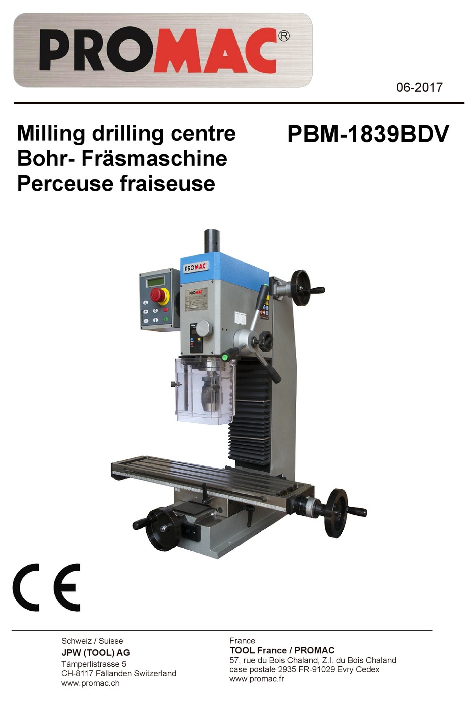 PROMAC PBM1839BDV OPERATING INSTRUCTIONS MANUAL Pdf Download ManualsLib