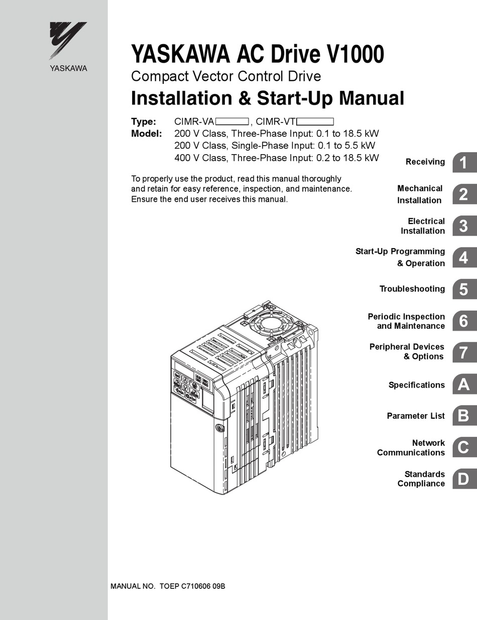 YASKAWA V1000 SERIES INSTALLATION & START-UP MANUAL Pdf Download ...