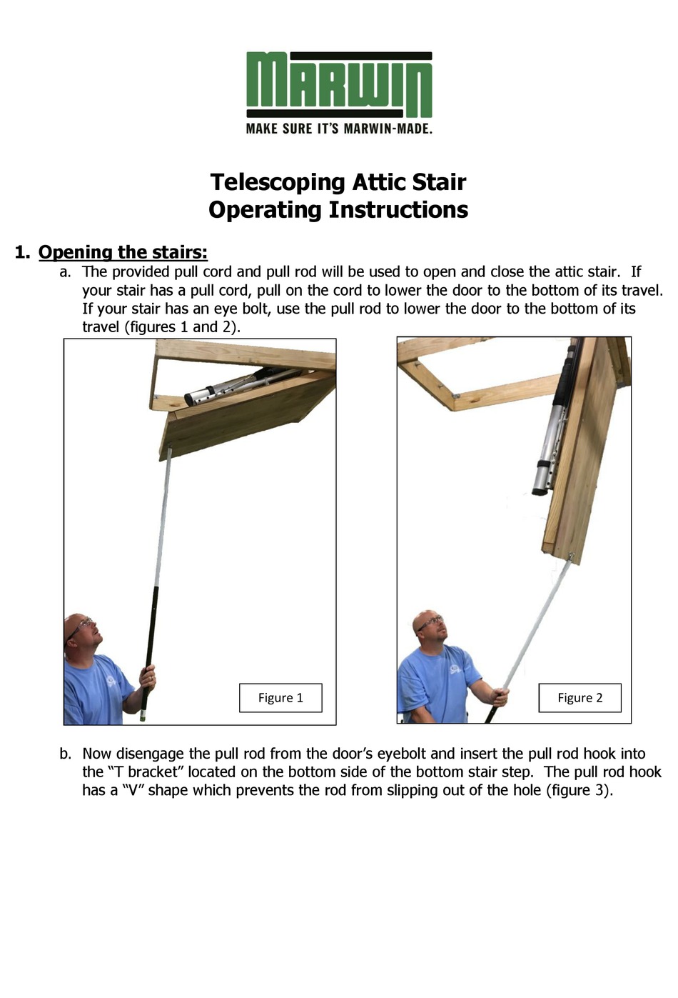 MARWIN TELESCOPING ATTIC STAIR OPERATING INSTRUCTIONS MANUAL Pdf Download