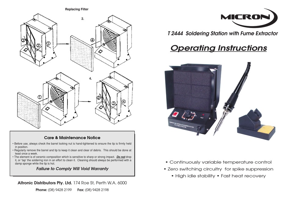 MICRON T 2444 OPERATING INSTRUCTIONS Pdf Download ManualsLib