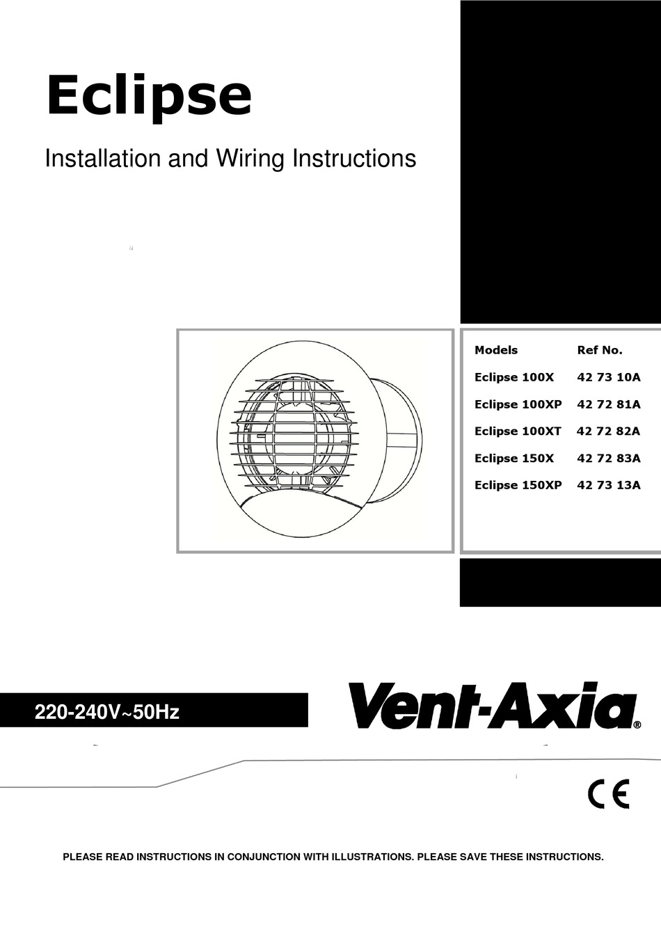 VENTAXIA ECLIPSE SERIES INSTALLATION AND WIRING INSTRUCTIONS Pdf