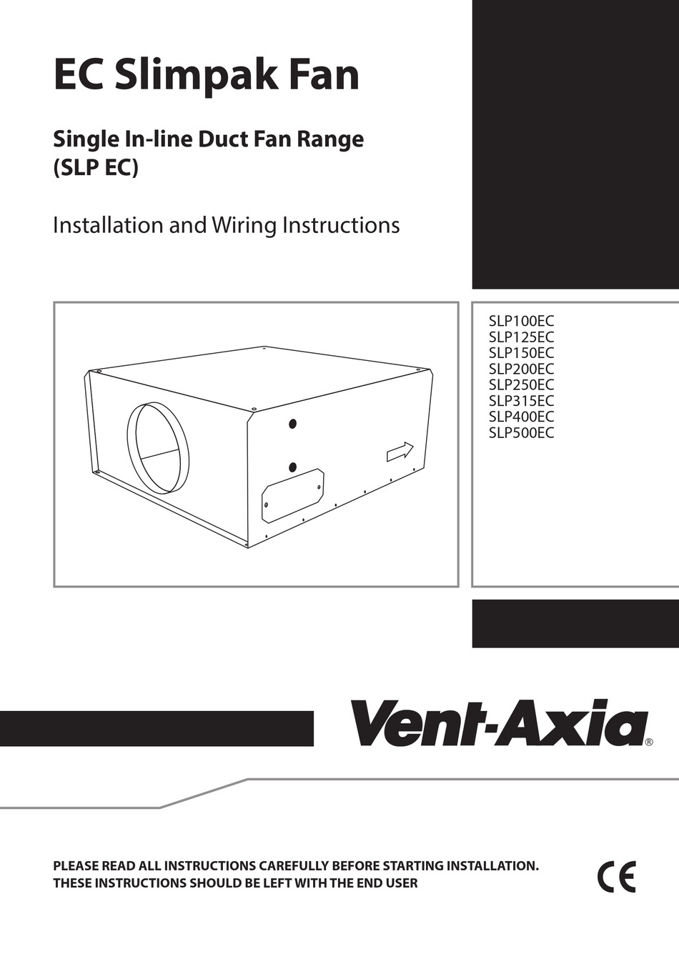 VENTAXIA SLIMPAK EC SERIES INSTALLATION AND WIRING INSTRUCTIONS Pdf