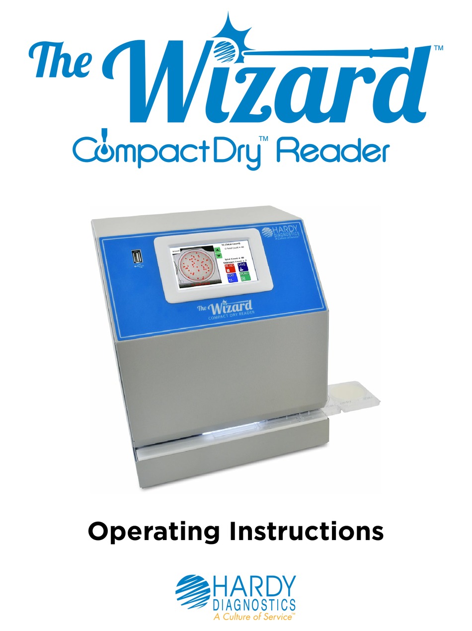 HARDY DIAGNOSTICS THE WIZARD COMPACTDRY READER OPERATING INSTRUCTIONS