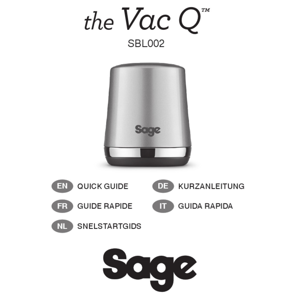 SAGE THE VAC Q SBL002 QUICK MANUAL Pdf Download ManualsLib