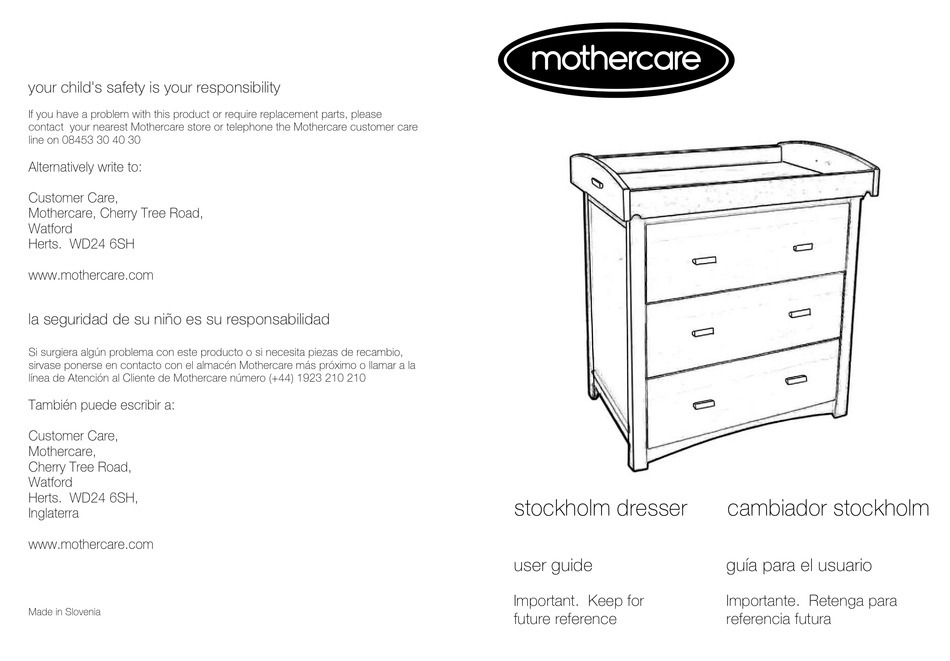Mothercare Stockholm Dresser User, Stockholm Dresser Changer White