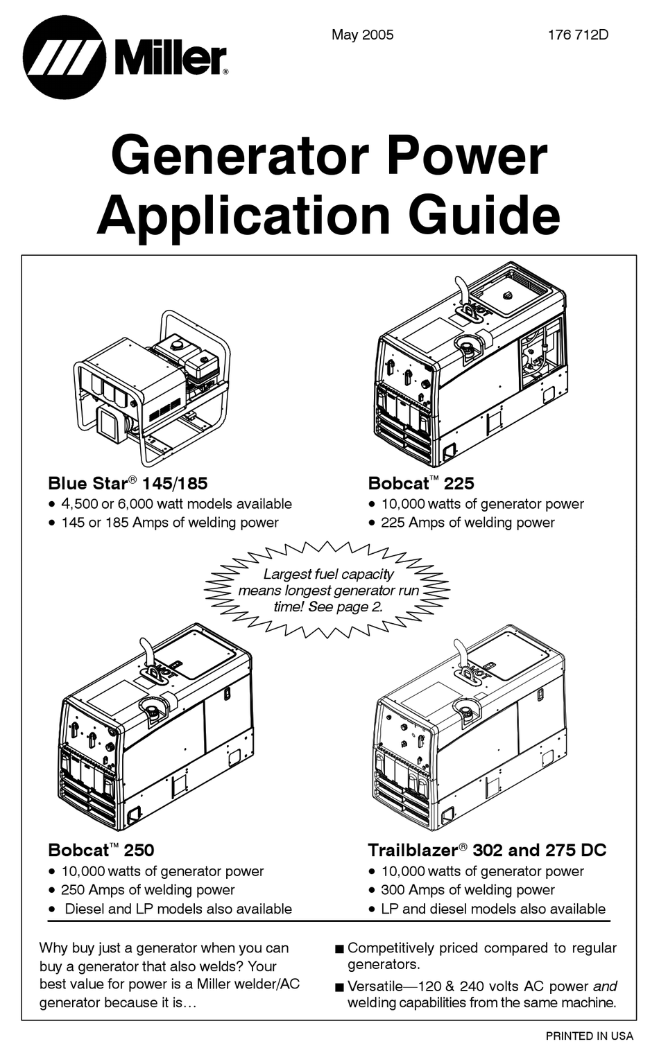 Miller Bobcat 250 Parts Manual