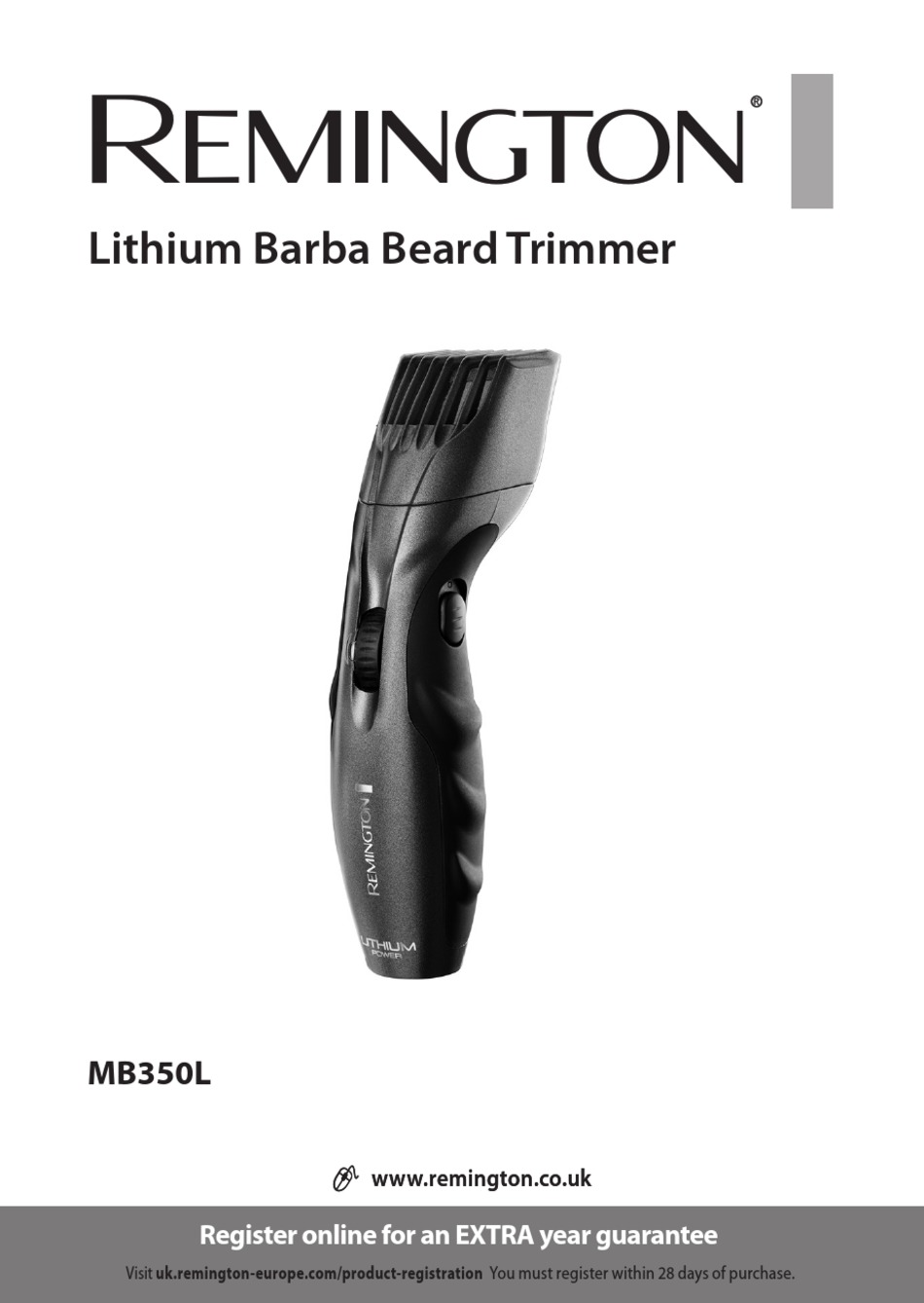 remington barba beard trimmer mb350l