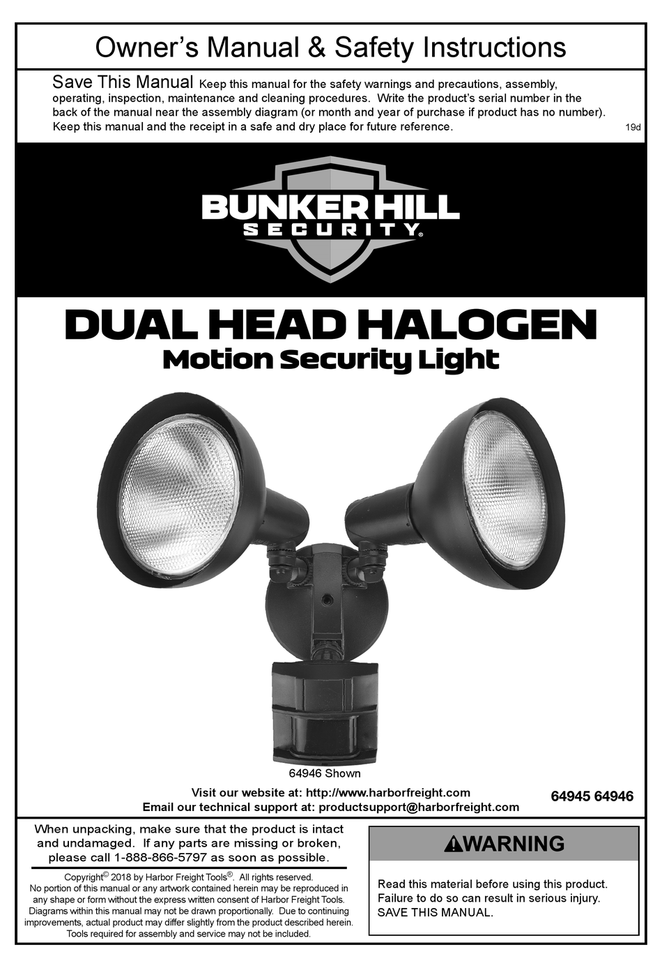 Bunker Hill Security 64945 Owner S Manual Safety Instructions Pdf Download Manualslib