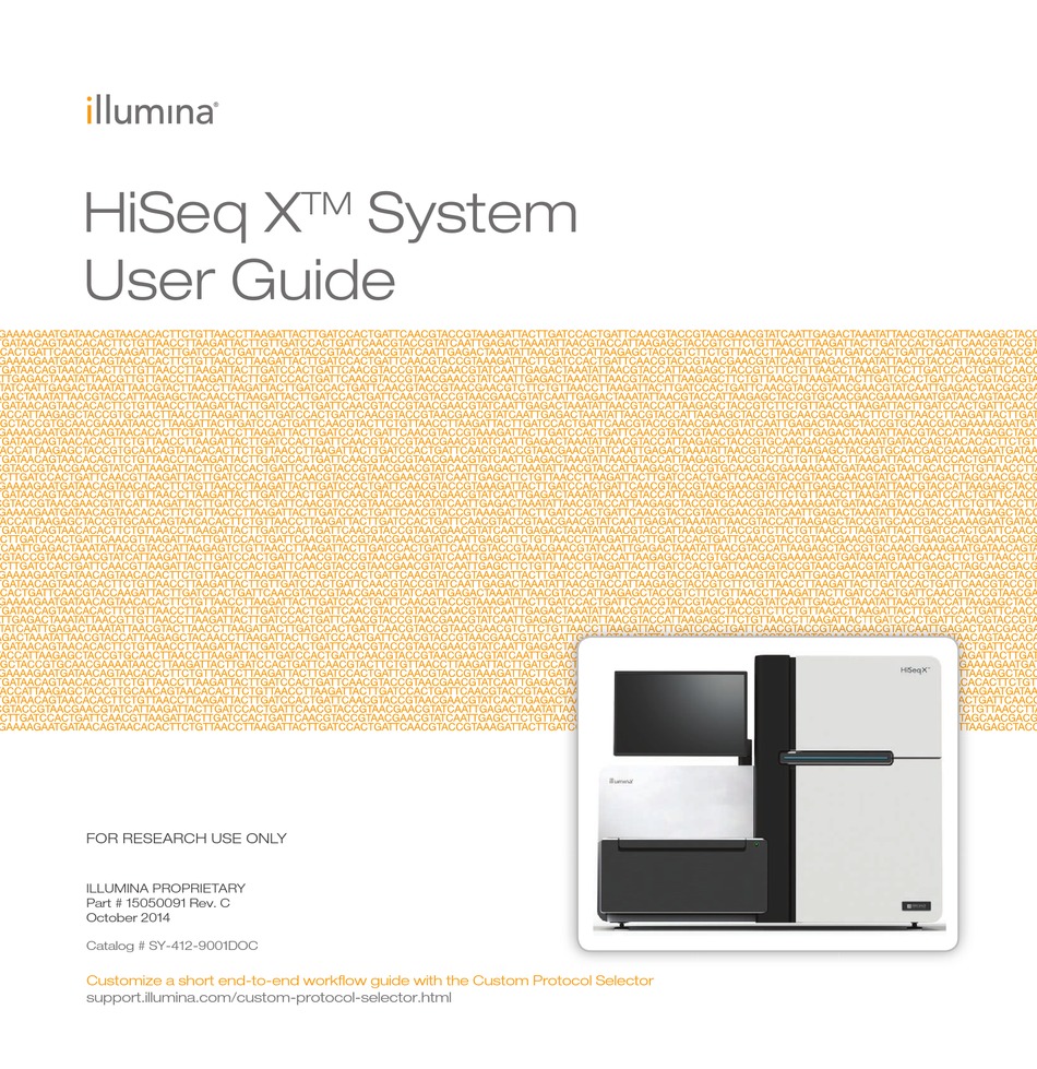 ILLUMINA HISEQ X USER MANUAL Pdf Download | ManualsLib