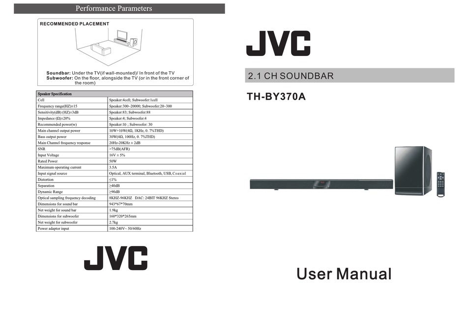Jvc soundbar instructions