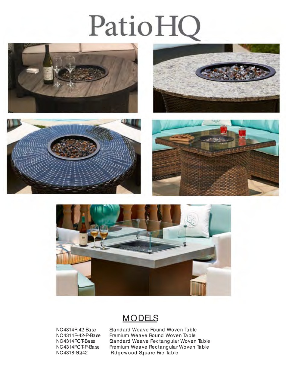PATIO HQ NC4314R42BASE MANUAL Pdf Download ManualsLib