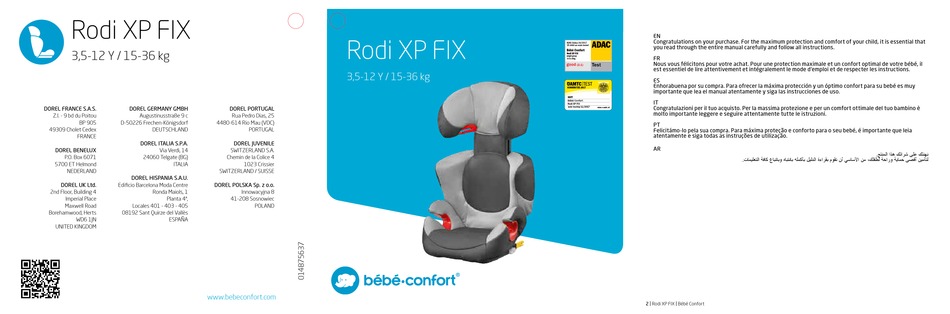 Bebe Confort Rodi Xp Fix User Manual Pdf Download Manualslib