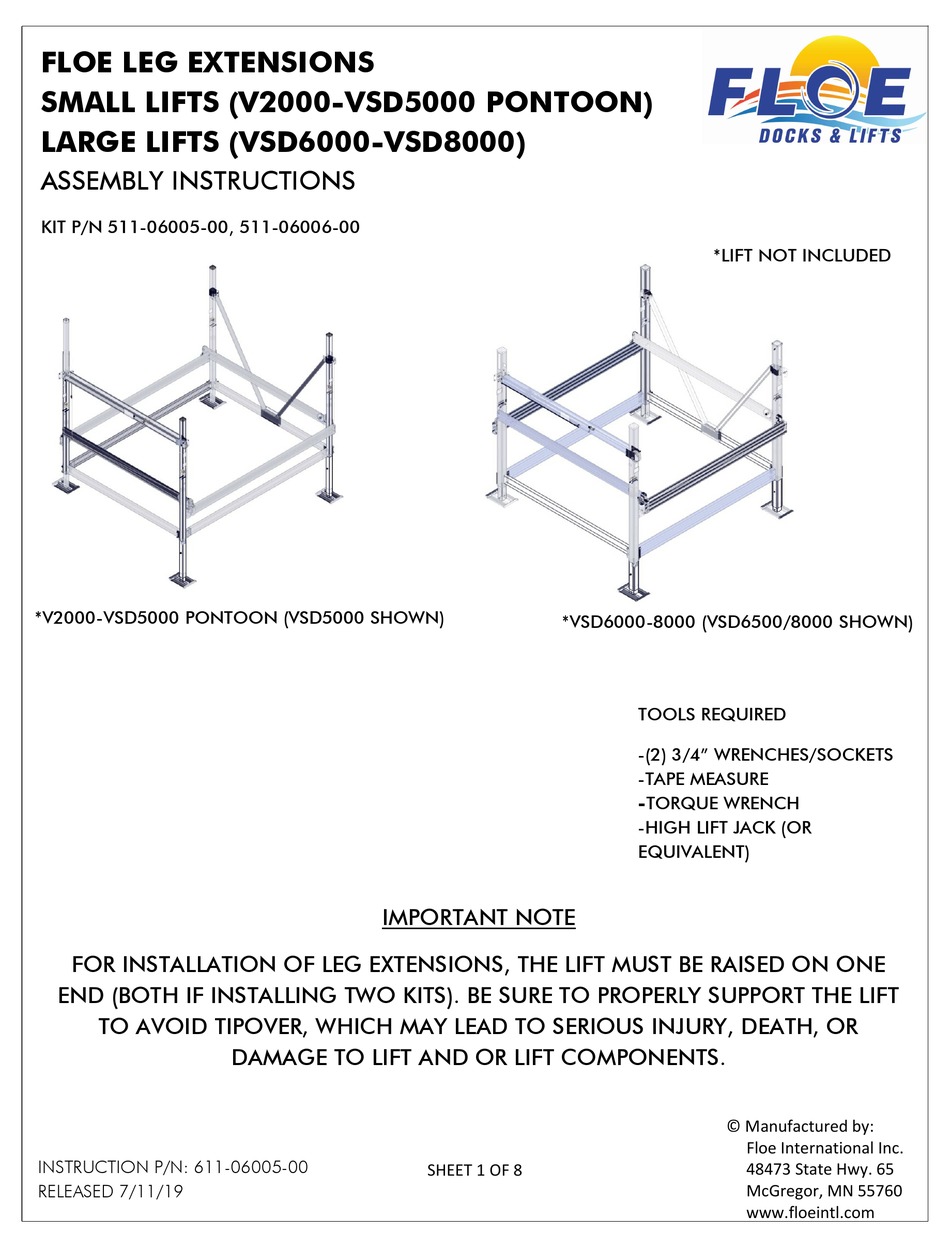 FLOE V2000 ASSEMBLY INSTRUCTIONS MANUAL Pdf Download ManualsLib