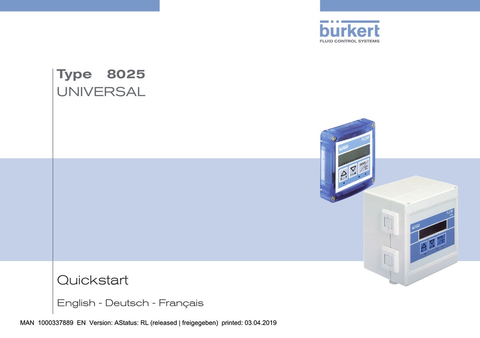 BURKERT 8025 UNIVERSAL QUICK START MANUAL Pdf Download ManualsLib
