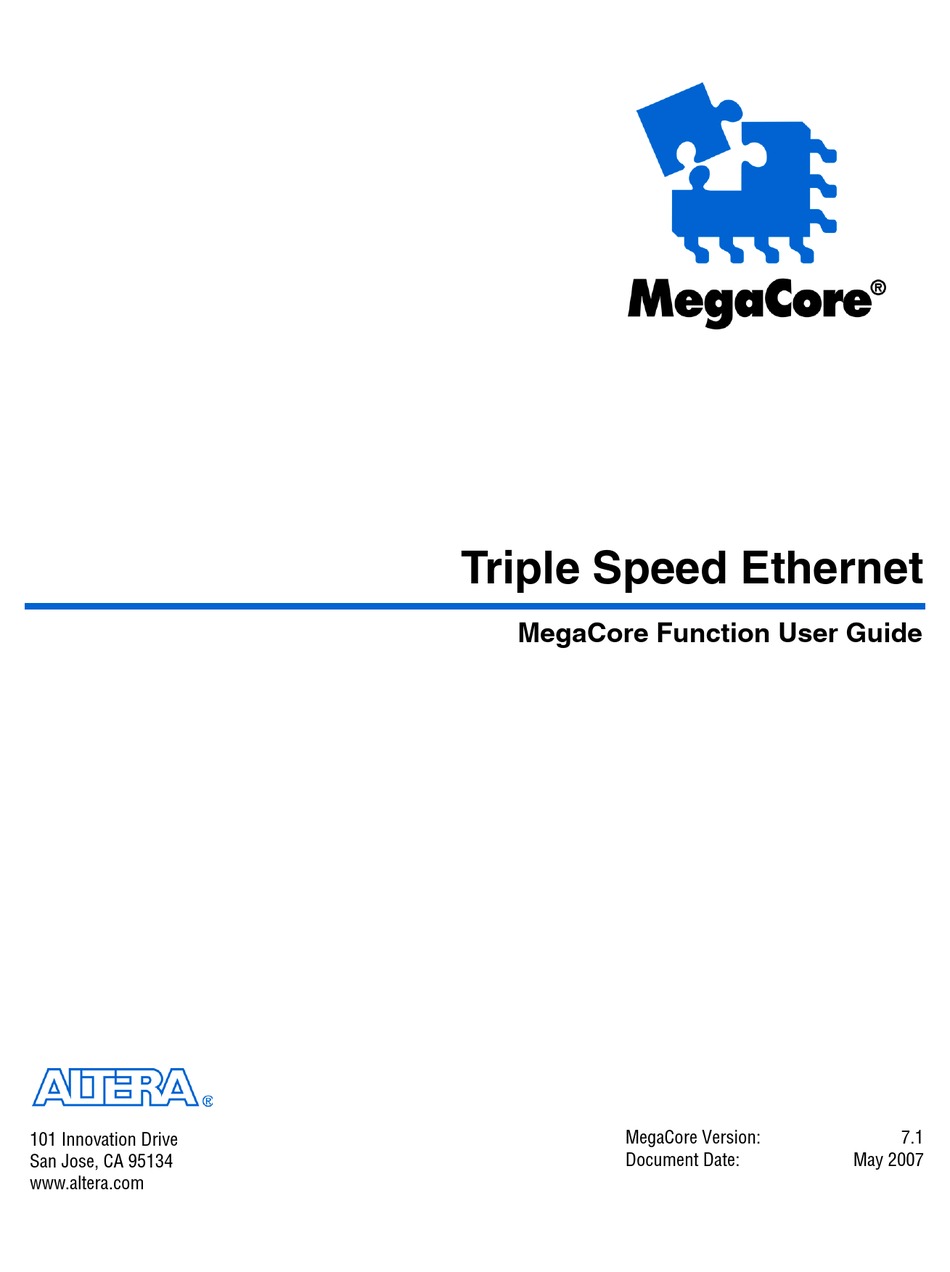 ALTERA MEGACORE USER MANUAL Pdf Download | ManualsLib