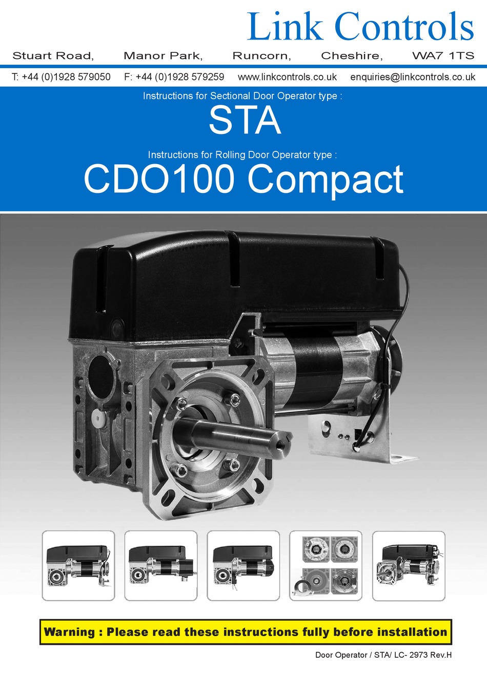 LINK CONTROLS CDO100 COMPACT SERIES INSTRUCTIONS MANUAL Pdf Download