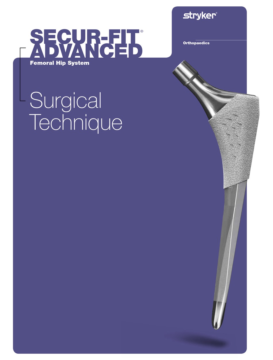 STRYKER SECURFIT ADVANCED SURGICAL TECHNIQUE Pdf Download ManualsLib