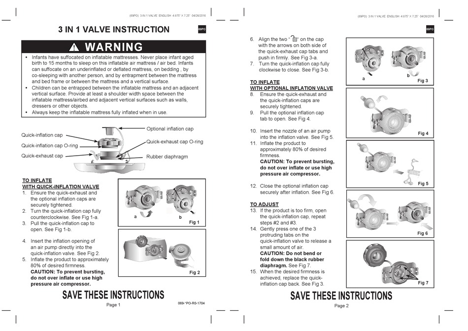 intex air mattress instruction manual