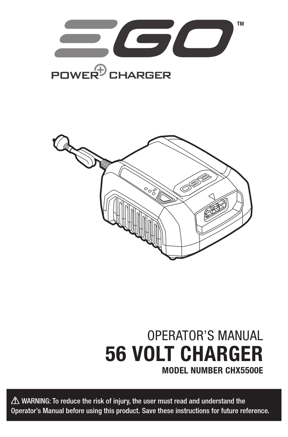 Ego Chx5500e Operator S Manual Pdf Download Manualslib