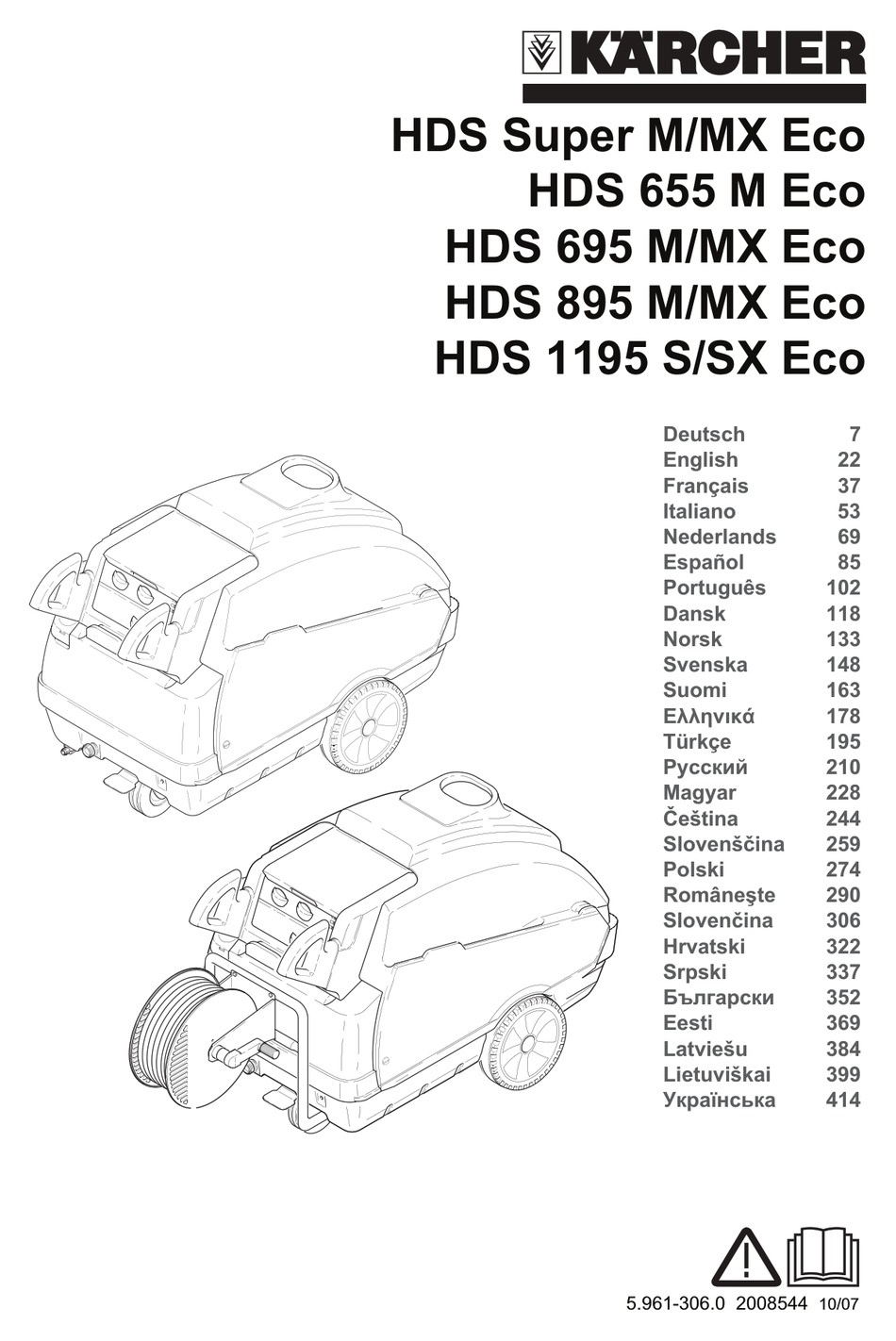 Kärcher HDS895 Ersatzteiliste und Bedienungsanleitung 1995 