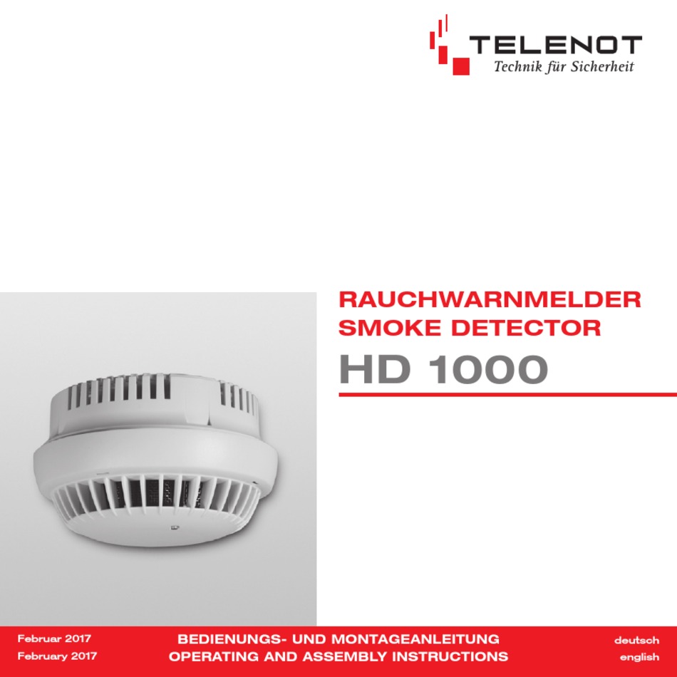 TELENOT HD 1000 OPERATING AND ASSEMBLY INSTRUCTIONS MANUAL Pdf Download ManualsLib